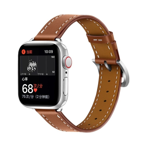 Apple Watch (45mm) breathable genuine leather watch strap - Brow Brown