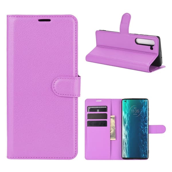 Classic Motorola Edge Flippetui - Lilla Purple
