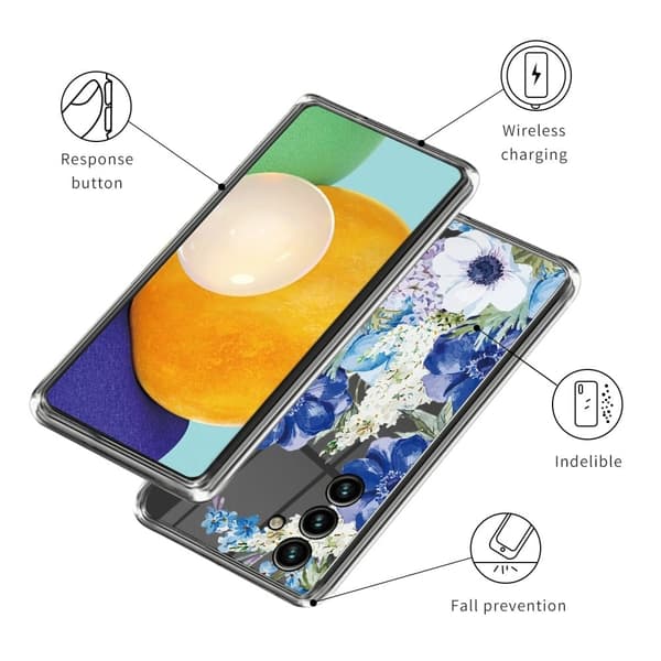 Deco Samsung Galaxy A34 5G skal - Blommor Blå