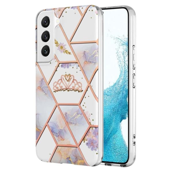 Marmormotiv Samsung Galaxy S23 skal - Krona Silvergrå