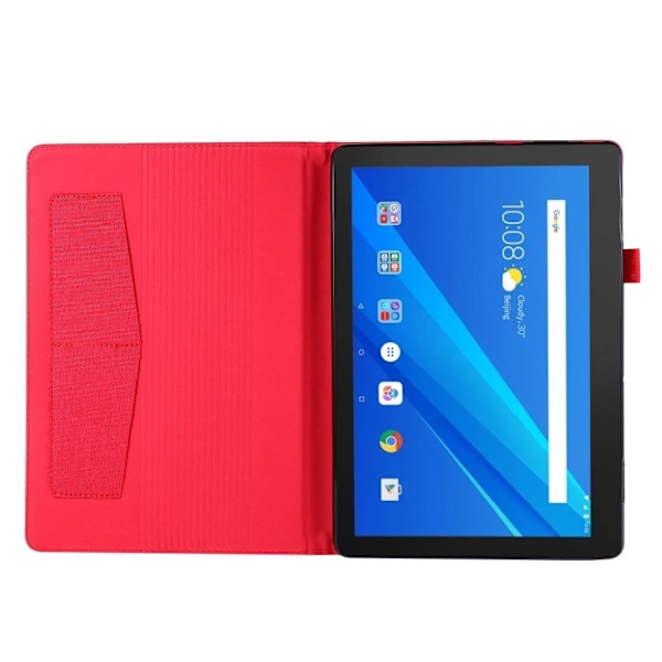 Lenovo Tab M10 flipomslag i stoflæder - Rød Red