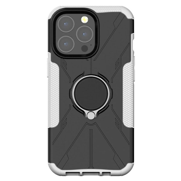 Kickstand-skydd med magnetisk platta för iPhone 13 Pro Max - Vit Vit