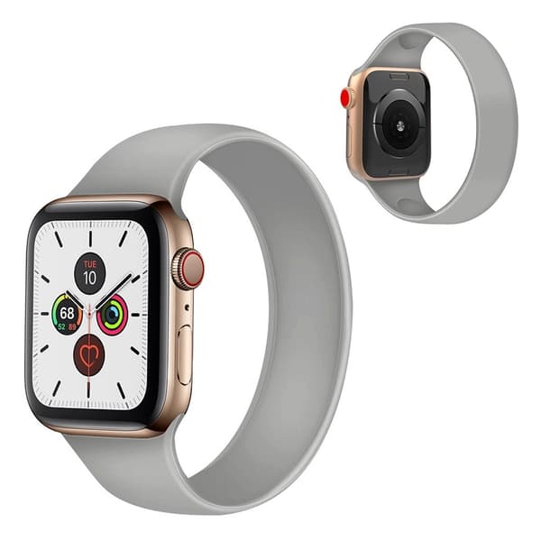 Apple Watch Series 5 / 4 40mm silikone flex-urrem - Grå Størrelse: M Silver grey