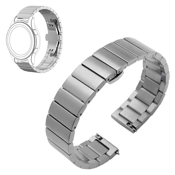 Apple Watch 44 mm urrem med sommerfuglespænde i rustfrit stål - Sølv Silver grey