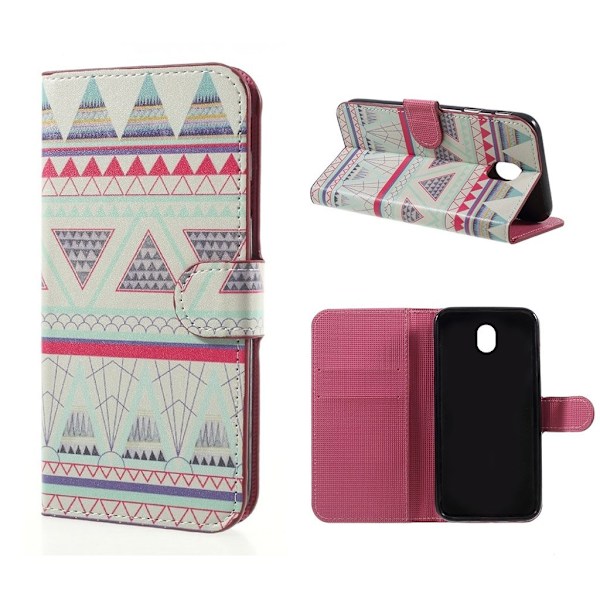 Samsung Galaxy J7 (2017) Trendy læder etui - Trekanter Multicolor