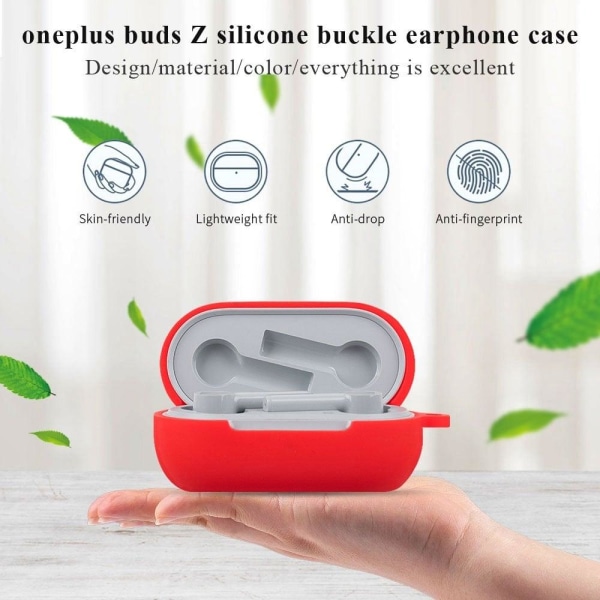 OnePlus Buds Z simple silicone case with buckle - Red Red
