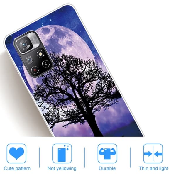 Deco Xiaomi Redmi Note 11T 5G / Note 11s 5g Etui - Træ og Måne Purple