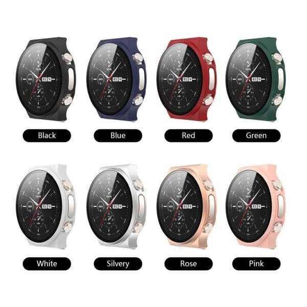 Huawei Watch GT 2 Pro materialskydd med härdat glas - Grön Grön