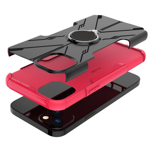 Kickstand-skydd med magnetisk platta för iPhone 14 - Ros Rosa