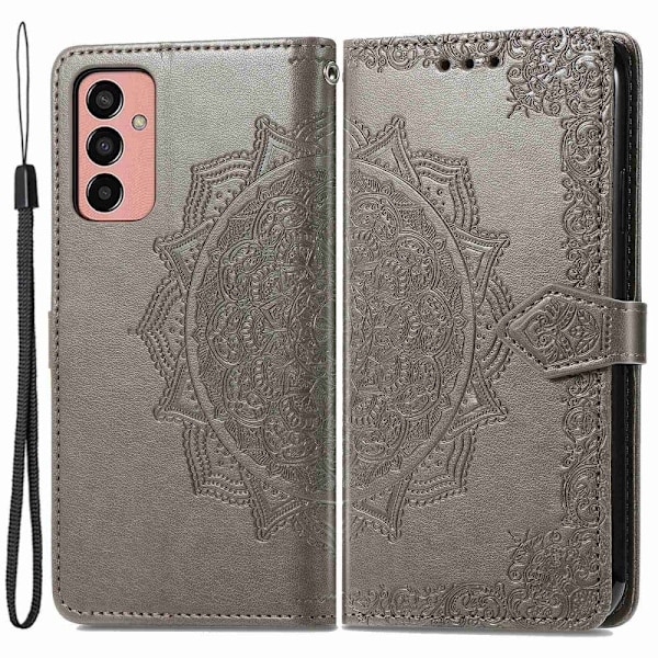 Mandala Samsung Galaxy M13 4g Läppäkotelo - Harmaa Silver grey