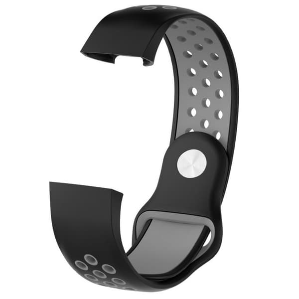 Fitbit Charge 3 andningsbart klockarmband i silikon i två färger - Svart / Grå multifärg