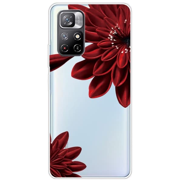 Deco Xiaomi Redmi Note 11T 5G / Note 11s 5g Suojakotelo - Punainen Flower Red