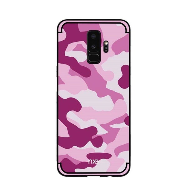 NXE Samsung Galaxy S9 Plus Skal med en camouflage design - Rosa Rosa