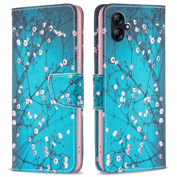 Wonderland Samsung Galaxy A04e Flip Etui - Plum Blossom Blue