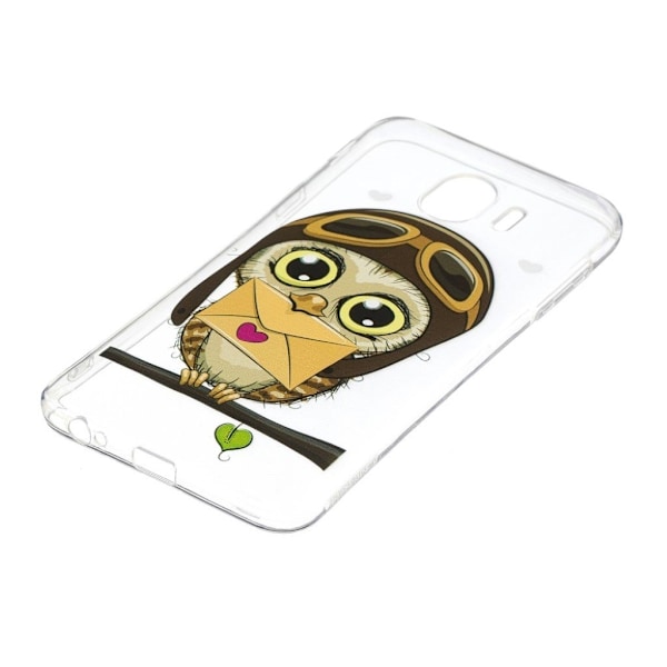 Samsung Galaxy J4 (2018) silikonskal med tryck - Uggla multifärg
