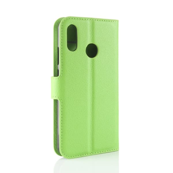 Huawei P30 Lite litchi skin læder flip etui - Grøn Green