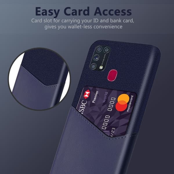 Bofink Samsung Galaxy M31 Card Cover - Blå Blue