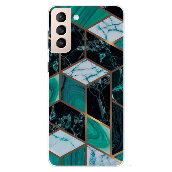 Marble Samsung Galaxy S22 Etui - Smaragd Marmor Green