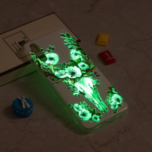 Fleksibelt etui med selvlysende mønster til iPhone Xr - Flowered Elk Multicolor
