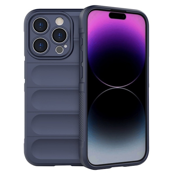Mjukt greppformat iPhone 15 Pro Max skal - Blå Blå