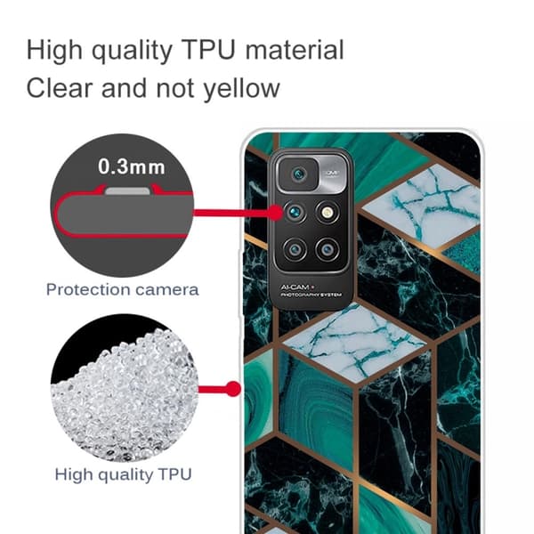 Marble Xiaomi Redmi 10 Prime / Redmi 10 Etui - Smaragd Marmor Multicolor