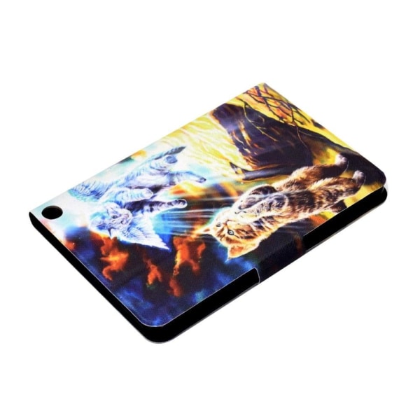 Amazon Fire 7 (2022) cool pattern leather case - Angel Cat Multicolor