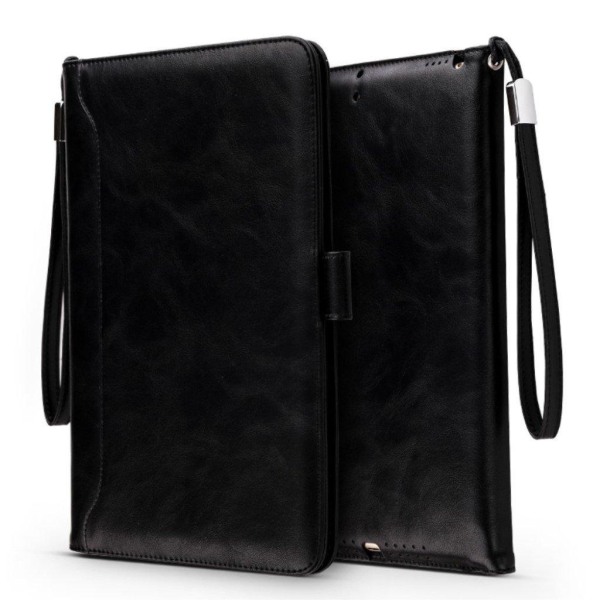 iPad (2018) auto-vågn/sov smart PU læder flip etui - Sort Black