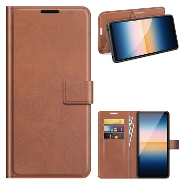 Wallet-style Læder Etui til Sony Xperia 10 Iii - Brun Brown