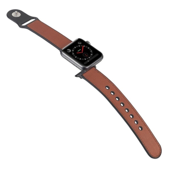 Apple Watch Series 6 / 5 44mm elegant læder rem - mørkebrun Brown