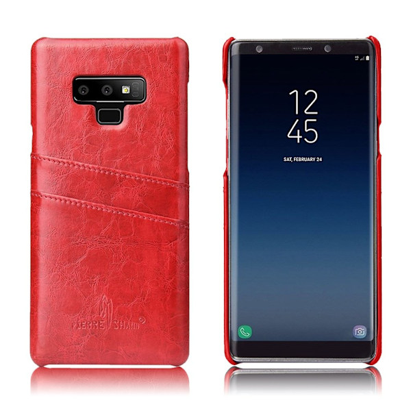 FIERRE SHANN Samsung Galaxy Note9 mobiletui i kunstlæder med olie- og voksbehandlet overflade - Rød Red