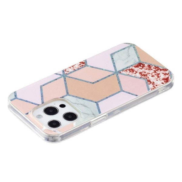 Marble iPhone 13 Pro Max Suojakotelo - Pink Rhombus Multicolor