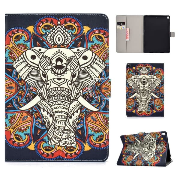 iPad Pro 10.5 (2019) Stilfuldt mønster læder etui - Elefant Multicolor