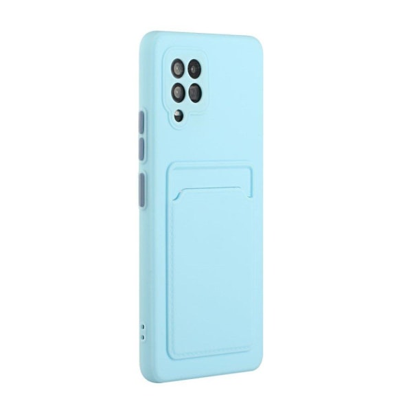 Card Holder Suojakuori For Samsung Galaxy A42 5G - Vauvasininen Blue