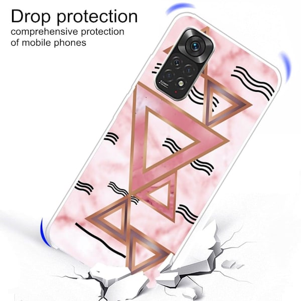 Marmormotiv Xiaomi Redmi Note 11 Pro 5G skal - Rosa Färgade Trianglar Rosa