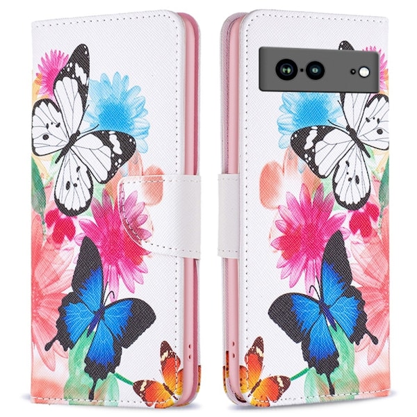 Wonderland Google Pixel 7a Flippetui - To Sommerfugler Multicolor
