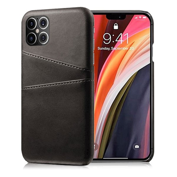 Dual Card kuoret - iPhone 12 Pro Max - Musta Black