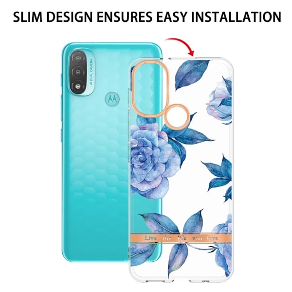 Erittäin ohut ja kestävä pehmeä kansi Motorola Moto E30 / E20 / E40 - Sininen Pioni Blue