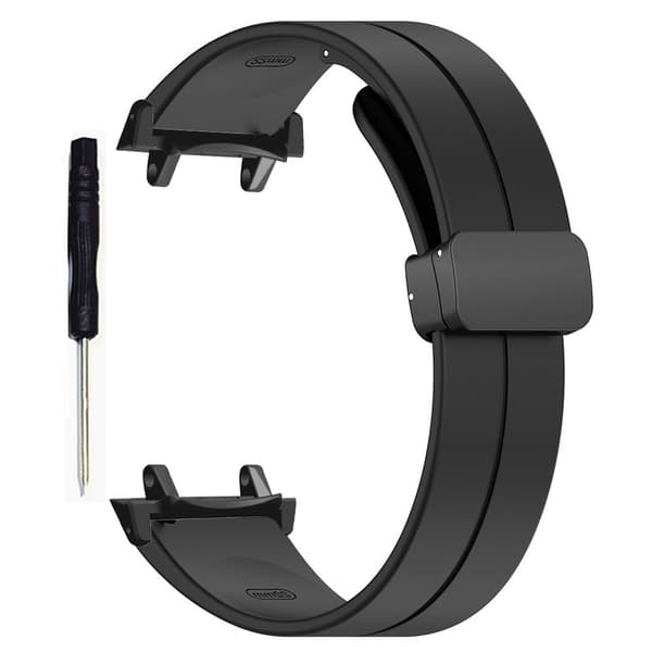 Huami Amazfit T-Rex 3 silikoneurrem Magnetisk foldespænde (med stik) - Sort Black