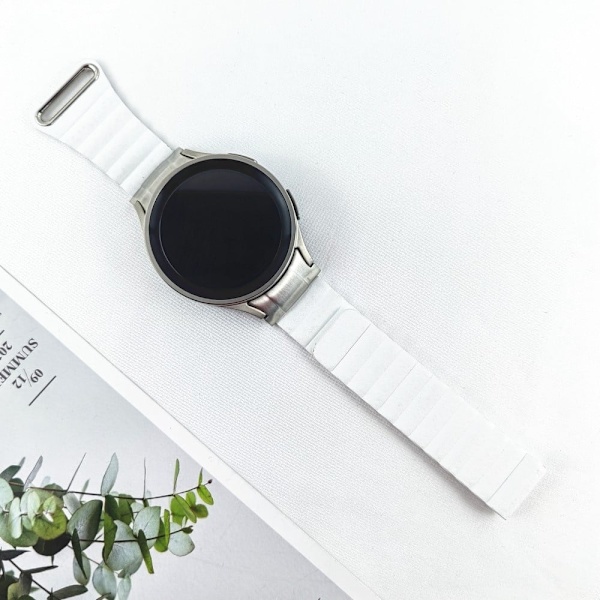 Samsung Galaxy Watch 5 / 4 ægte læderrem - Hvid White