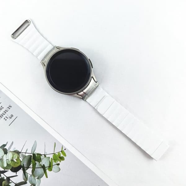 Samsung Galaxy Watch 5 / 4 armband i äkta läder - Vit Vit