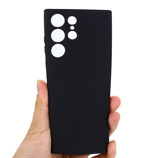 Matte Liquid silikone cover til Samsung Galaxy S23 Ultra - Sort Black