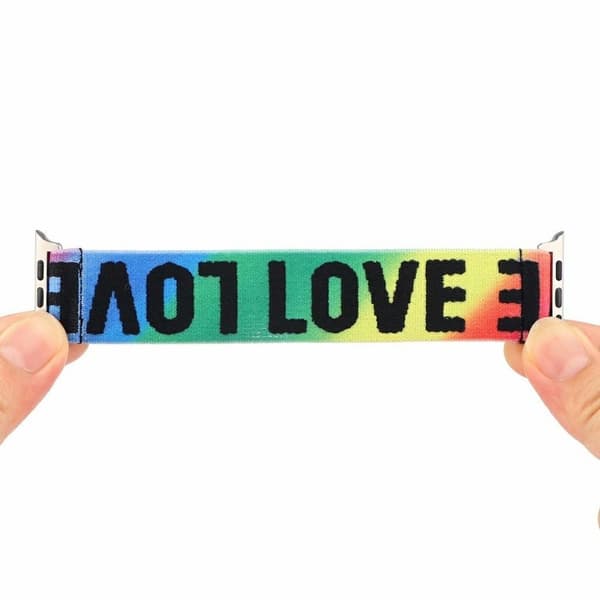 Apple Watch Series 6 / 5 40 mm elastisk klokkerem - Regnbue Kjærlighet Multicolor