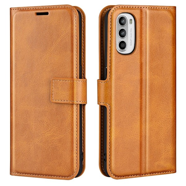 Hållbart konstläder Motorola Moto G52 / Motorola Moto G82 fodral med plånbok - Gul Gul