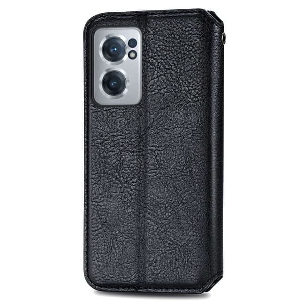 Læder Etui med A Stilfuldt Rhombus Tryk til OnePlus Nord CE 2 5G - Sort Black