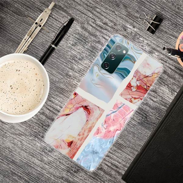 Marble Samsung Galaxy S20 FE Etui - Wavy Marble Tile Multicolor