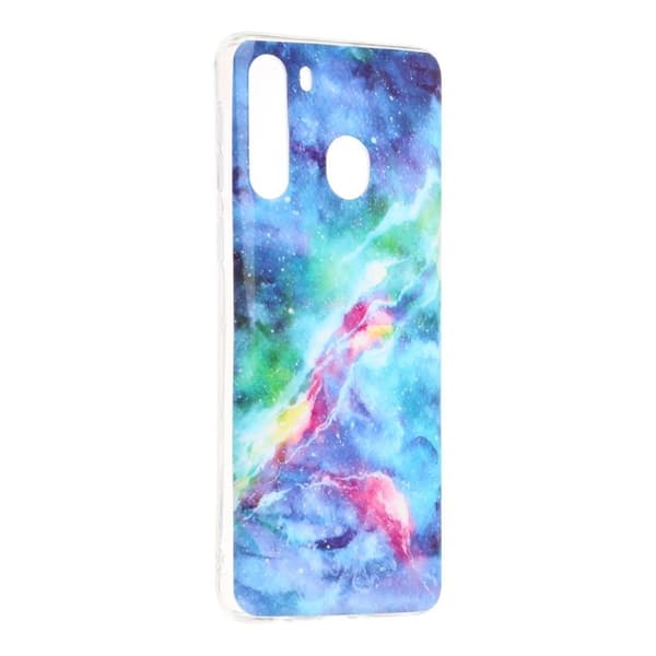 Marble Samsung Galaxy A21 Cover - Blå og Lyserøde Skyer Multicolor