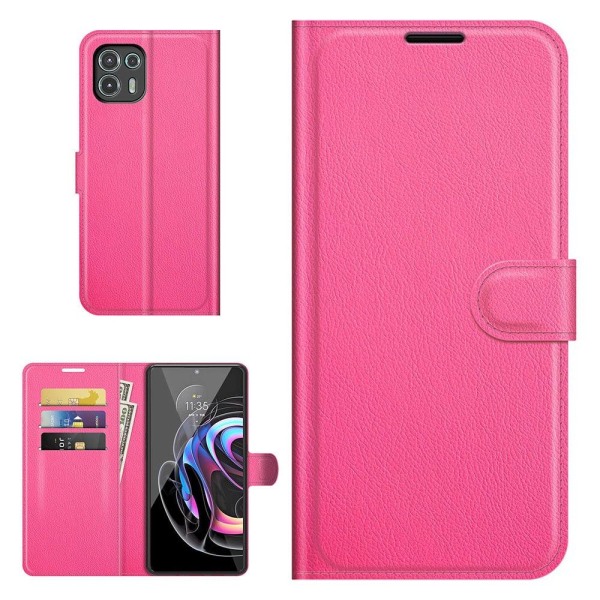 Classic Motorola Edge 20 Lite Flip Etui - Rose Pink