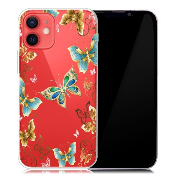 Deco iPhone 13 Suojakotelo - Jewelry Butterflies Gold
