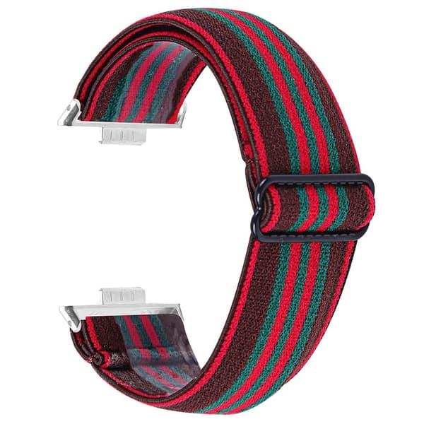 Huawei Watch Fit 3 Nylon Watch Strap Pattern Print Adjustable Elastic Wrist Band - 6# Red