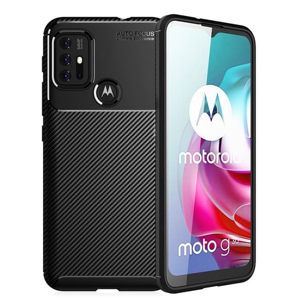 Carbon Shield Motorola Moto G30 kotelot - Musta Black